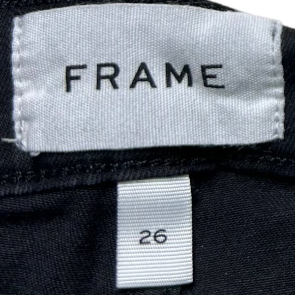 Frame Denim Jeans Le High Skinny Crop Womens Size 26 Distressed Black Wash - Picture 7 of 11